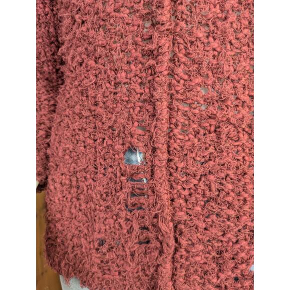 Free People Up The Ladder Sweater Medium Maroon Distressed Grunge Streetwear - Picture 6 of 12